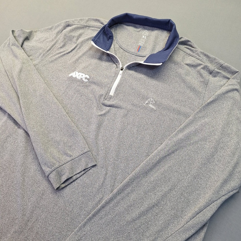 Rhoback Mens XL Gray AXPC Performance Quarter Zip Pullover Golf Shirt Heathered
